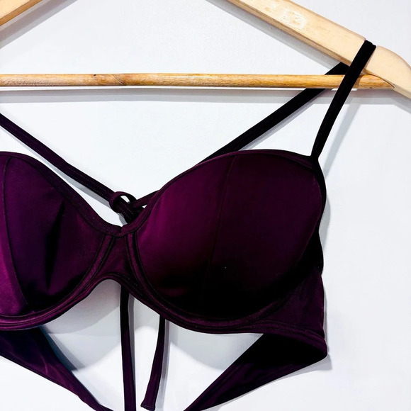 VICTORIA'S SECRET Plum Plunge Balconette Swimsuit  Top - Picture 3 of 6